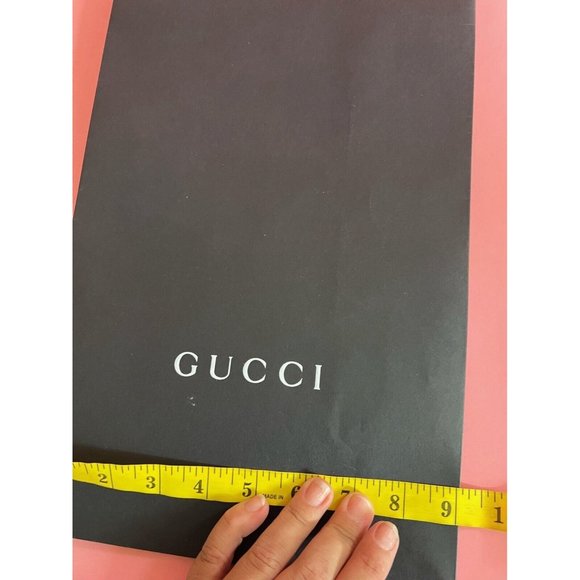 Gucci Reusable Paper Shopping Bag Gift Rope Handle Black 15" x 9" x 5.5" - Picture 6 of 7
